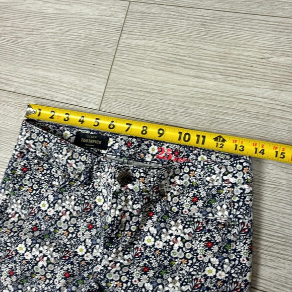 J. Crew Liberty Floral Print Toothpick Skinny Ankle Jeans Size 25 - Picture 9 of 13